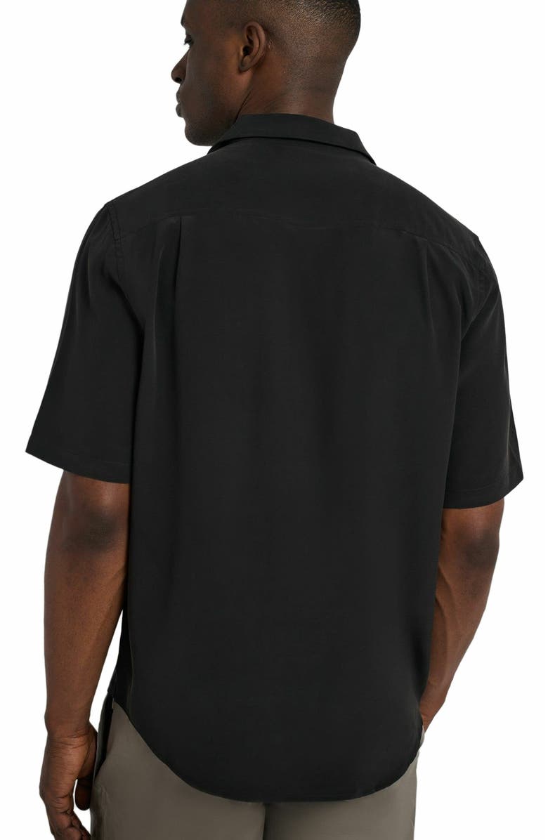 Onia Silk Vacation Shirt, Alternate, color, Black