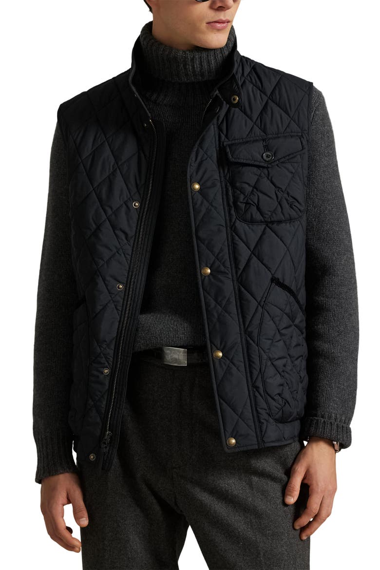 The Beaton Quilted Utility Vest, Main, color, POLO BLACK