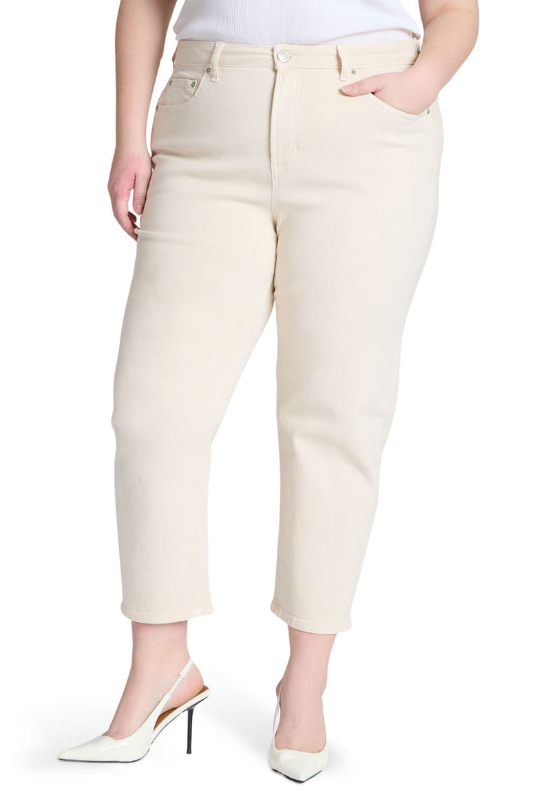 The Naomi Comfort Stretch Straight Crop Jean, Main, color, ECRU