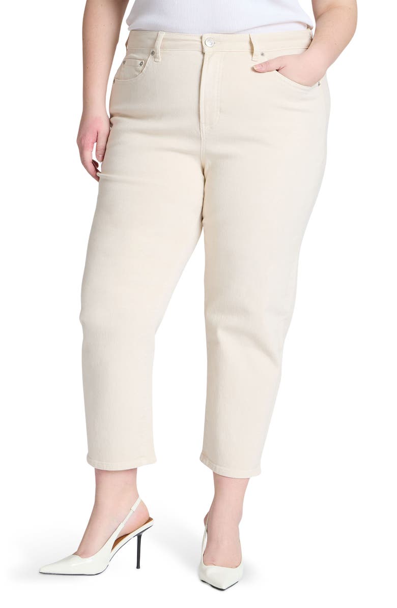 ELOQUII The Naomi High Waist Comfort Stretch Crop Straight Leg Jeans, Main, color, 