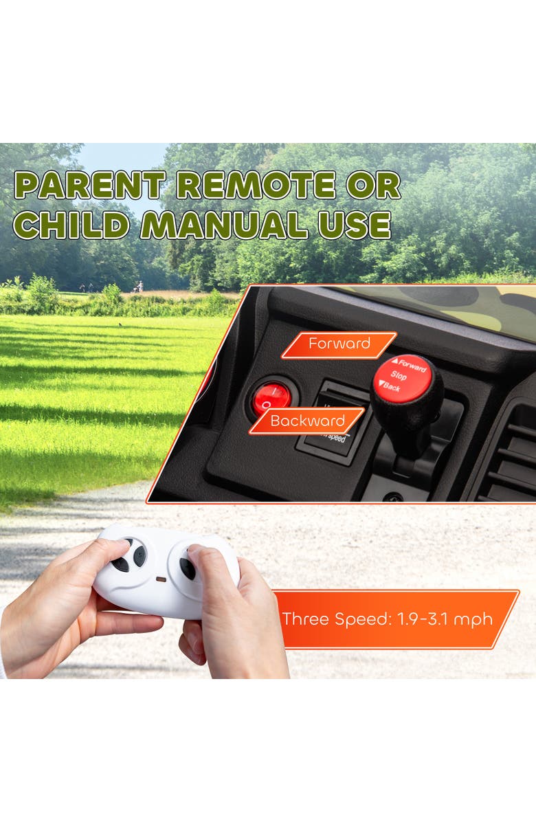 Qaba 12V Kids Electric Car with Parent Remote Control, Spring Suspension, Alternate, color, Green