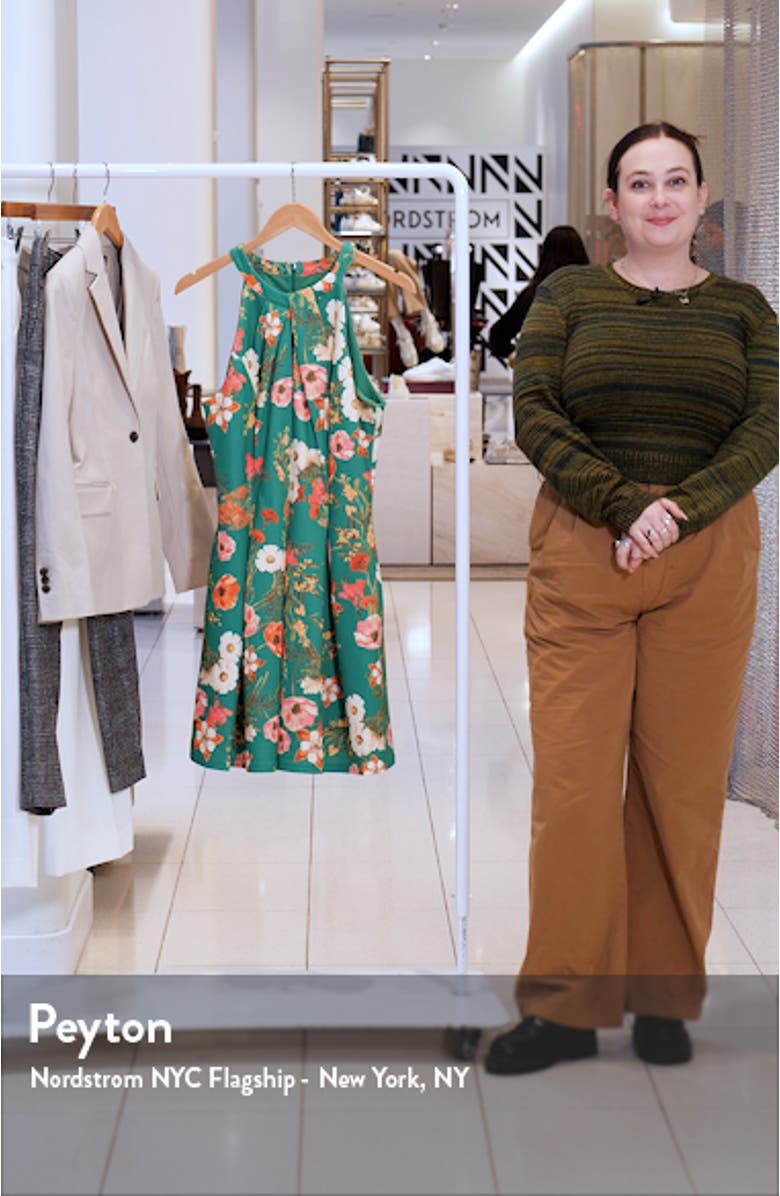 Floral Print Pleated Sleeveless Dress, sales video thumbnail