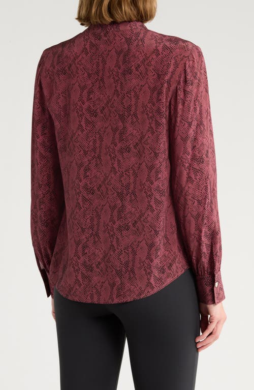 Hugo Boss Boss Banora Silk Top In Burgundy