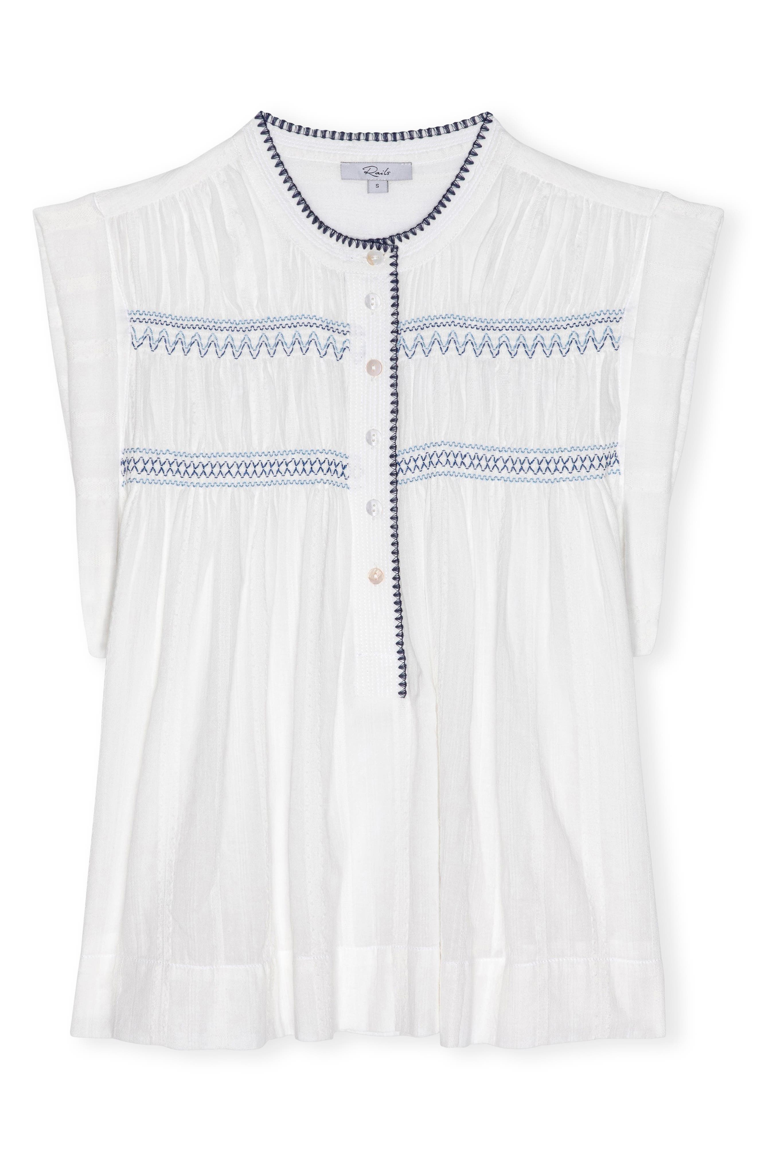 Willow Embroidered Detail Cotton Top (Women) | Nordstrom