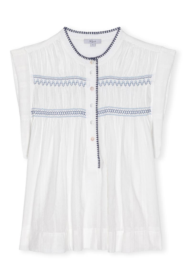 Willow Embroidered Detail Cotton Top, Alternate, color, WHITE