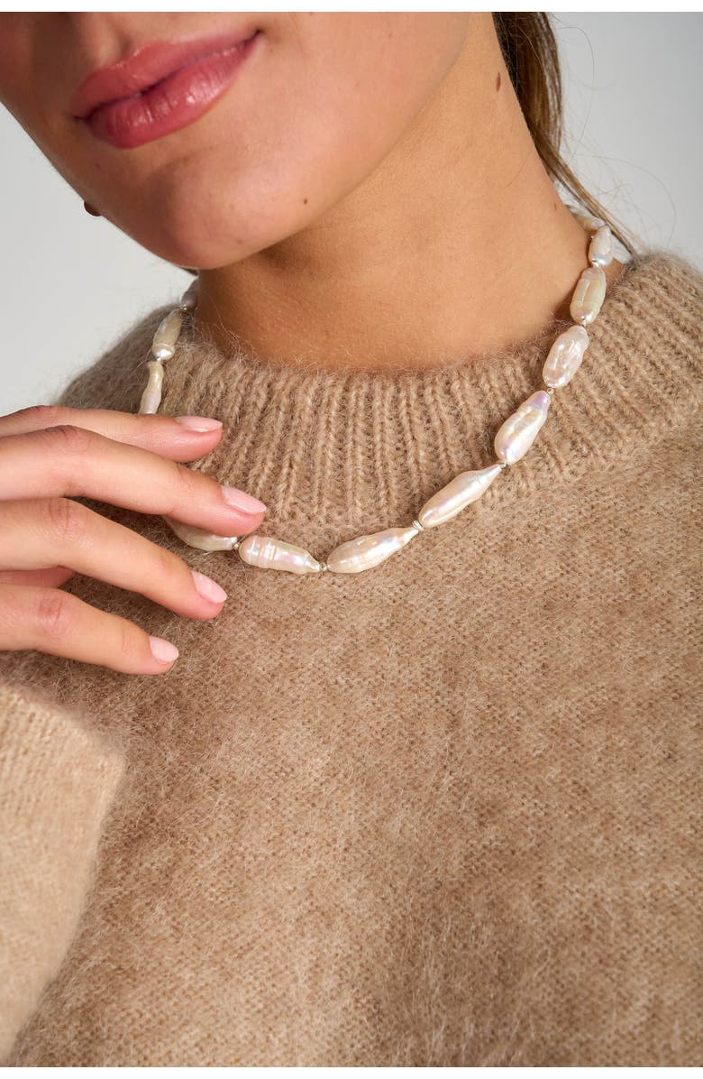 TUTTI Baroque Pearl Necklace, Alternate, color, Silver