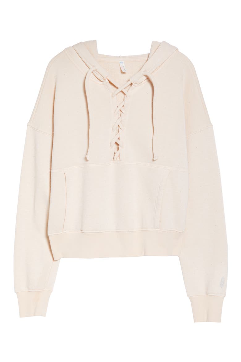 Free People FP Movement Believe It Lace-Up Hoodie, Alternate, color, PINK