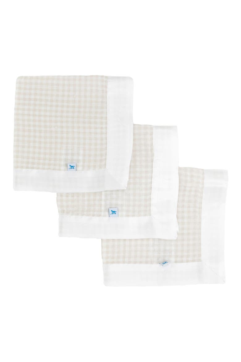 3-Pack Print Cotton Muslin Blankets, Main, color, TAN GINGHAM