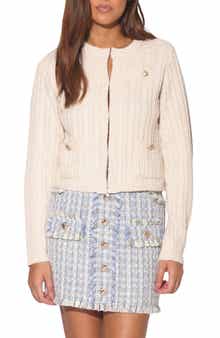 Walter Baker Giselle Cable Stitch Cardigan Sweater