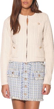 Walter Baker Giselle Cable Stitch Cardigan Sweater