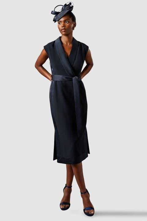 Tux Satin Midi Dress