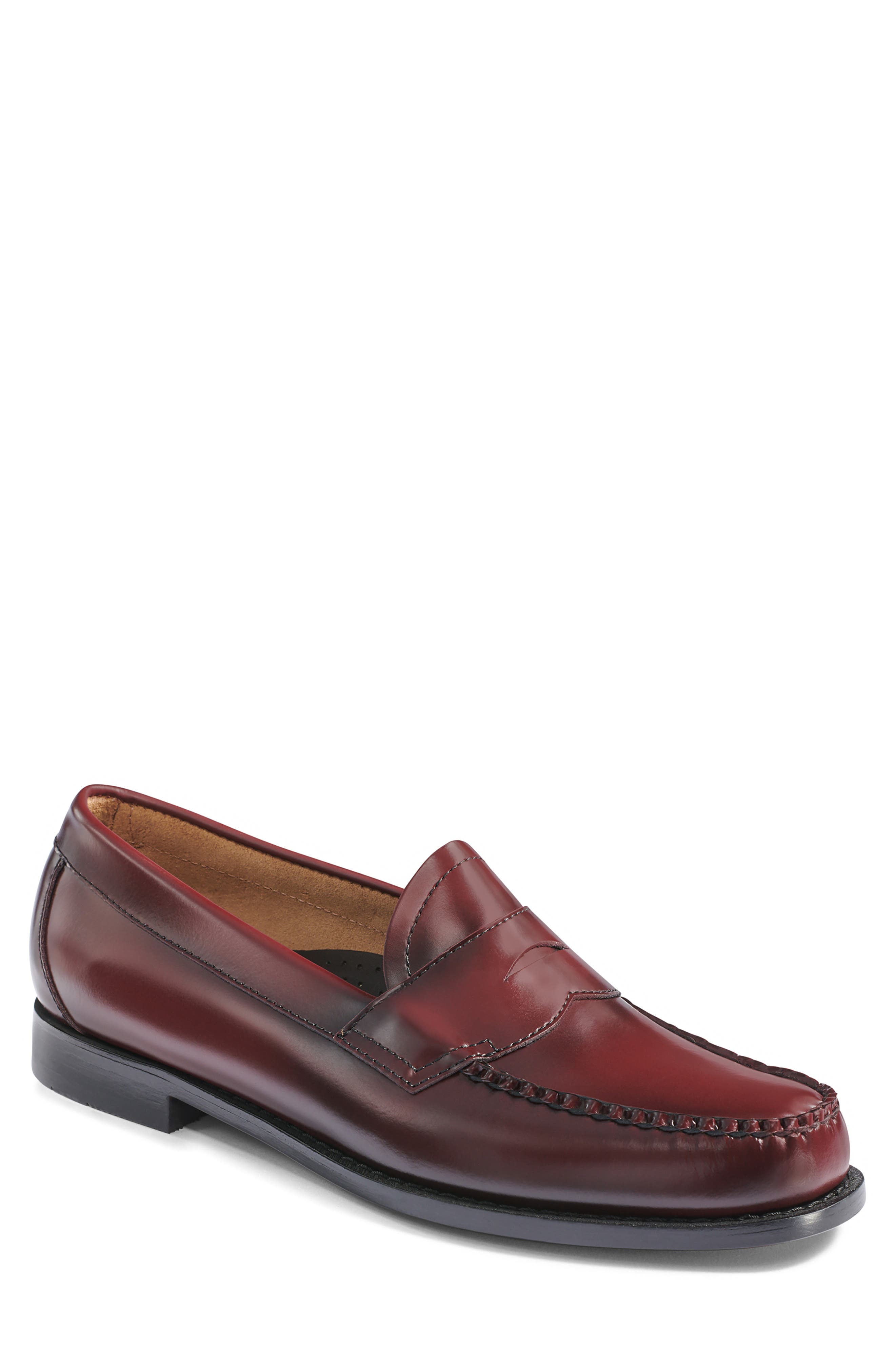 G.H.BASS Logan Leather Penny Loafer, Main, color, Wine
