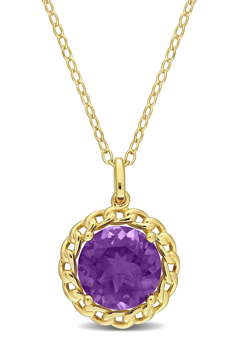10K Gold Vermeil African Amethyst Chain Pendant Necklace, Main, color, PURPLE