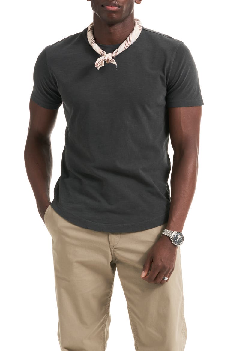 Curve Hem Cotton Slub T-Shirt, Alternate, color, COAL