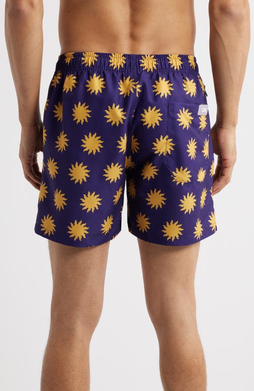 Oas Straight-leg Short-length Printed Swim Shorts In Navy