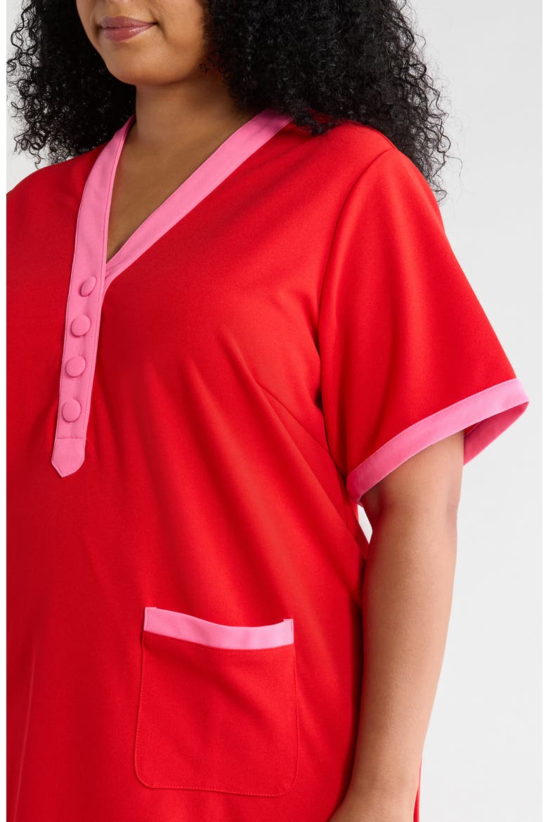 Durmela Contrast Shift Minidress, Alternate, color, RED-FUCHSIA