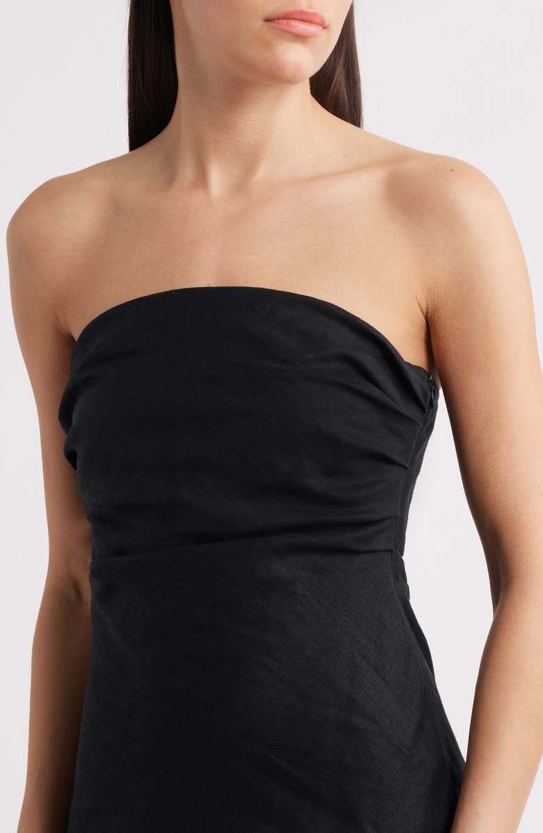 Hedy Strapless Mixed Media Drop Waist Maxi Dress