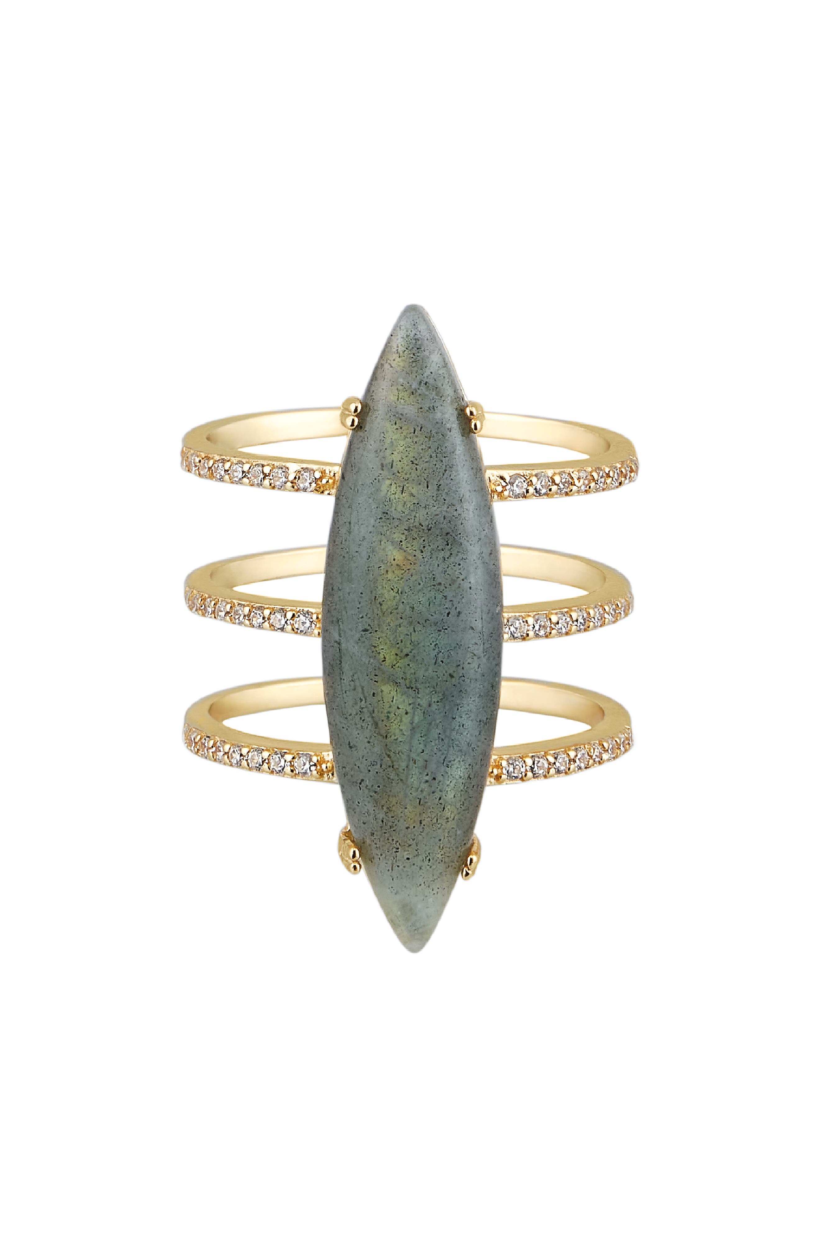 ADORNIA FINE Marquis Labradorite Ring