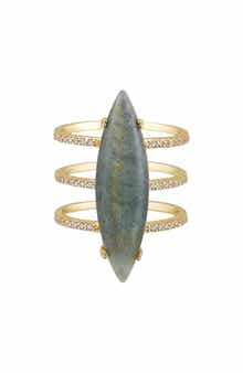 ADORNIA FINE Marquis Labradorite Ring