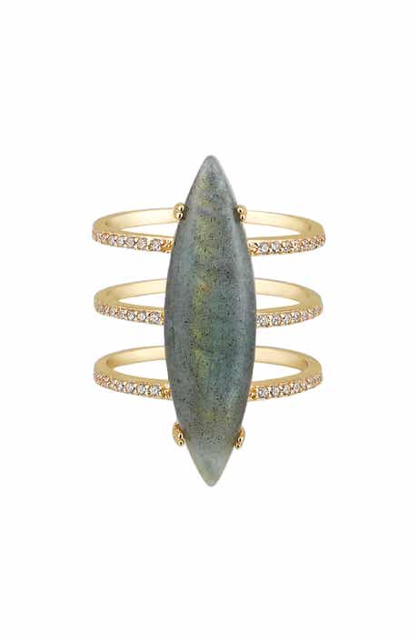 ADORNIA FINE Marquis Labradorite Ring