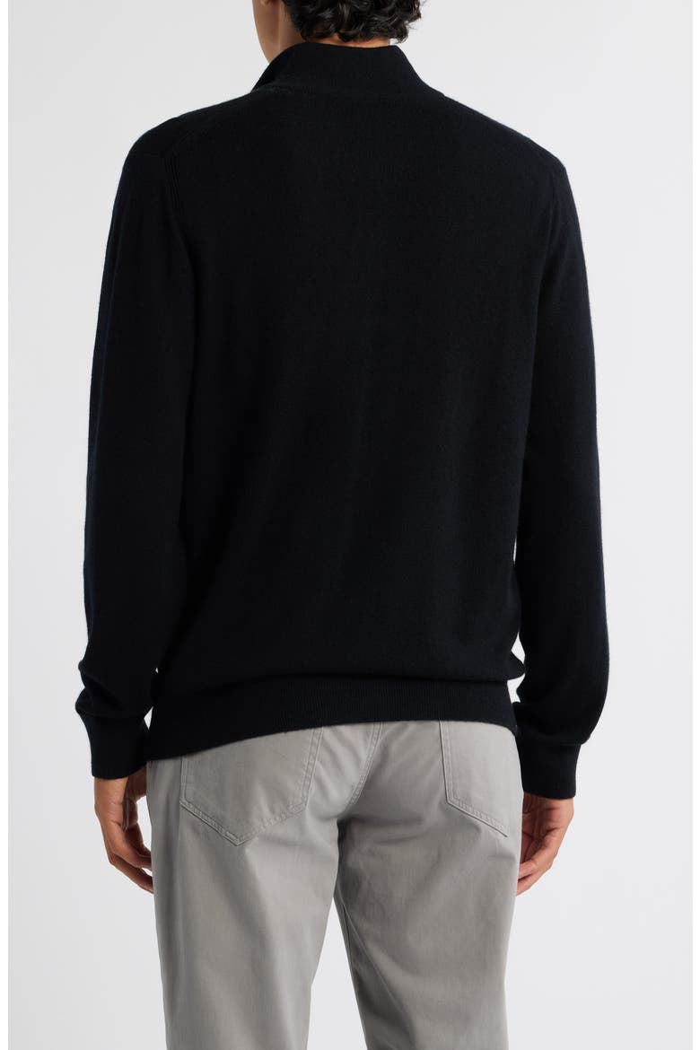 Quarter Zip Cashmere Sweater, Alternate, color, BLACK