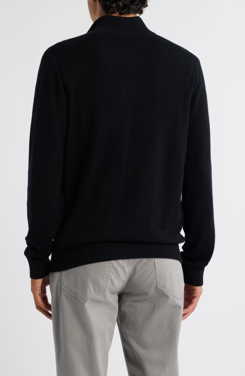 Vince Quarter Zip Cashmere Sweater, Alternate, color, Black