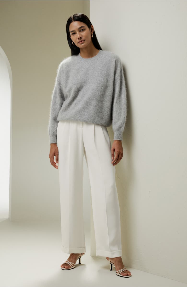 Lilysilk Brushed Cashmere Pullover Sweater, Alternate, color, Light Gray