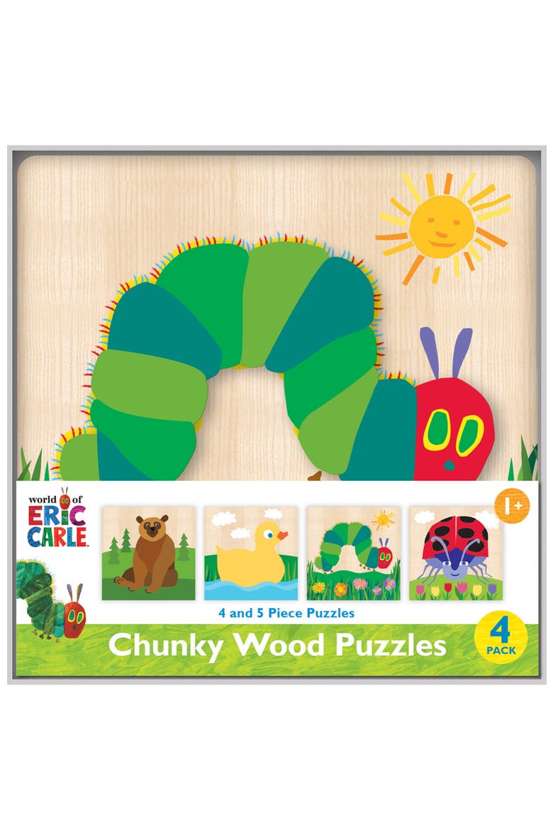 Eric Carle Wood Puzzles 4-Pack, Main, color, Multicolor