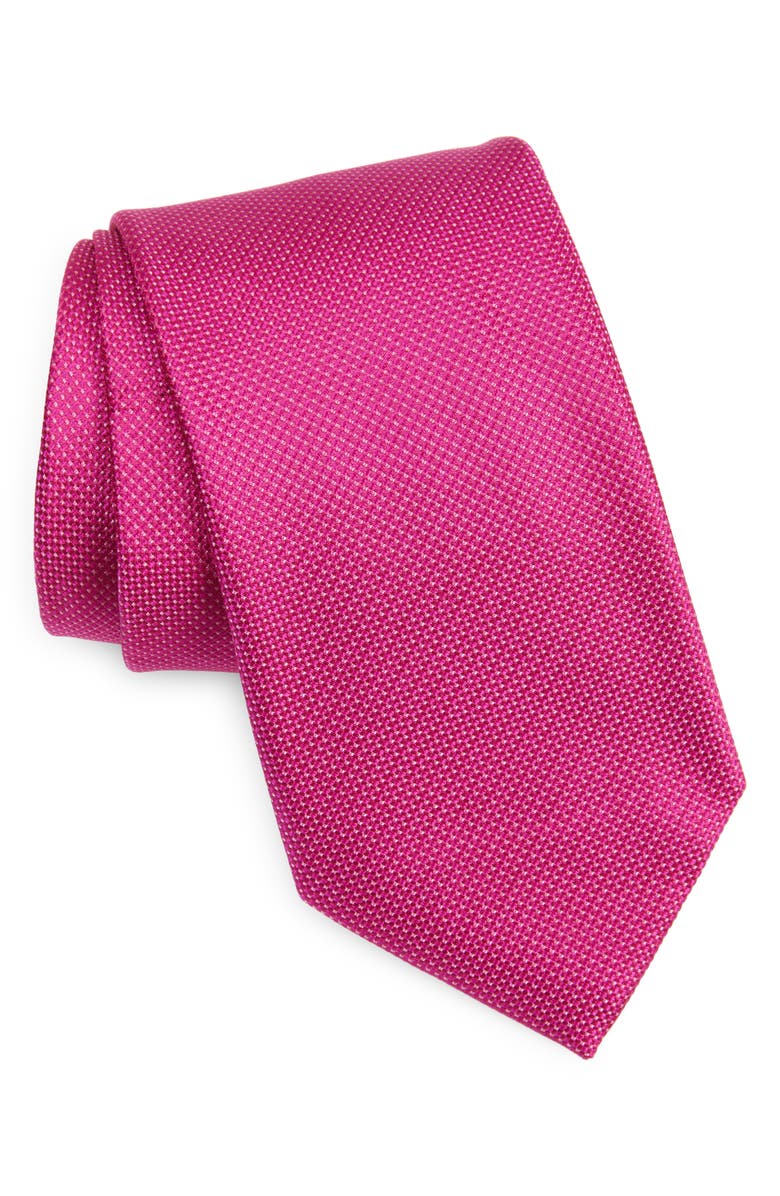 Ted Baker London Nuneaton Silk Blend Tie, Main, color, Berry