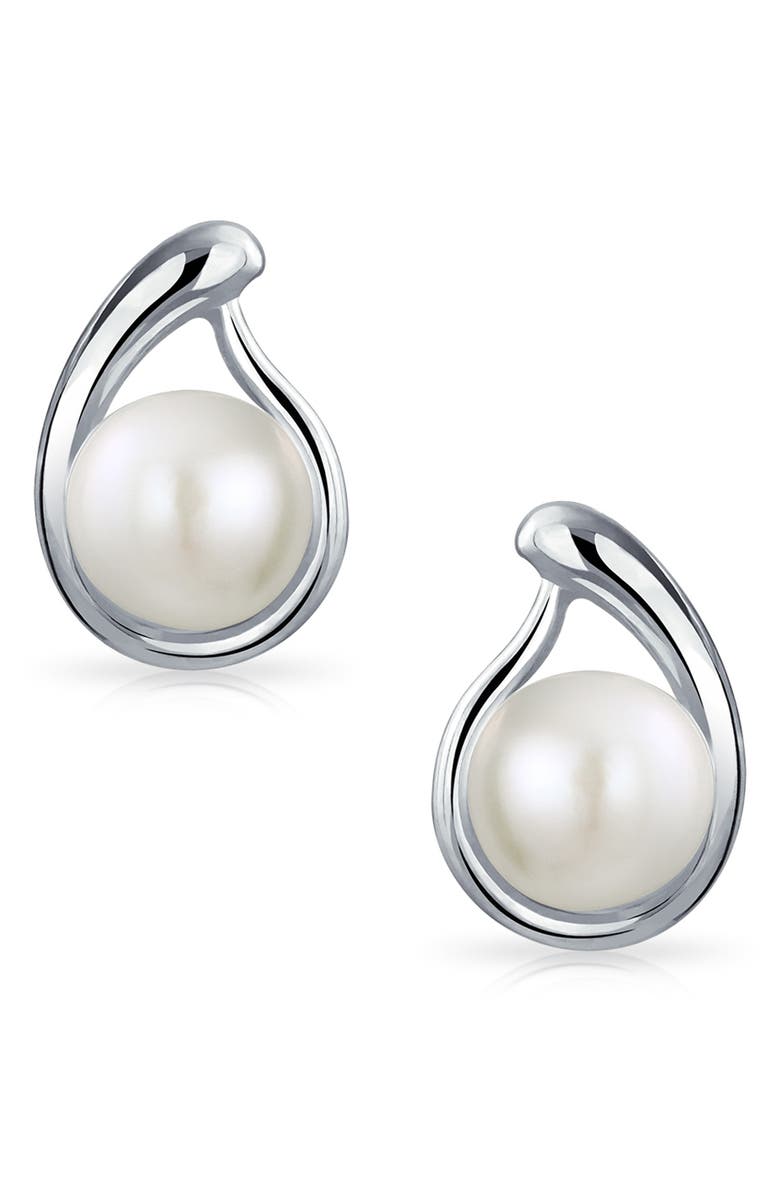 BLING JEWELRY Freshwater Pearl Stud Earrings, Alternate, color, 