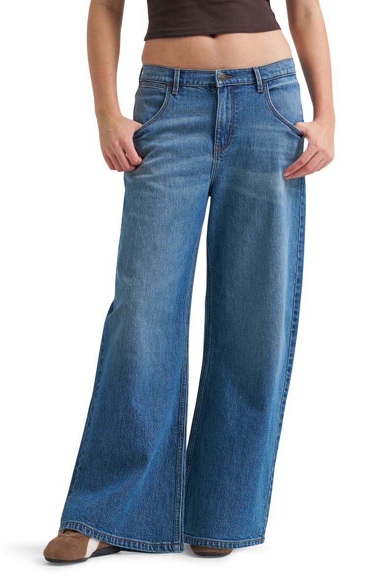 Western High Waist Wide Leg Jeans, Main, color, STORMY DUST