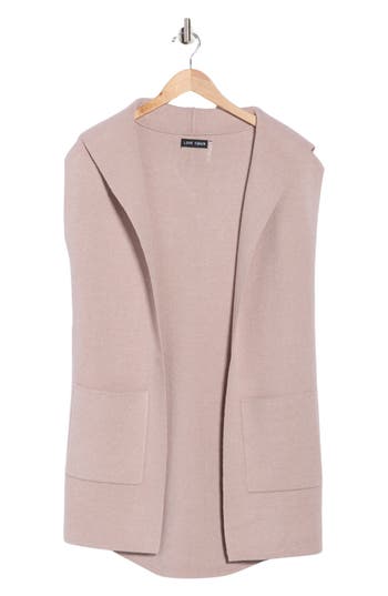 Love Token Hooded Knit Cardigan In Pink