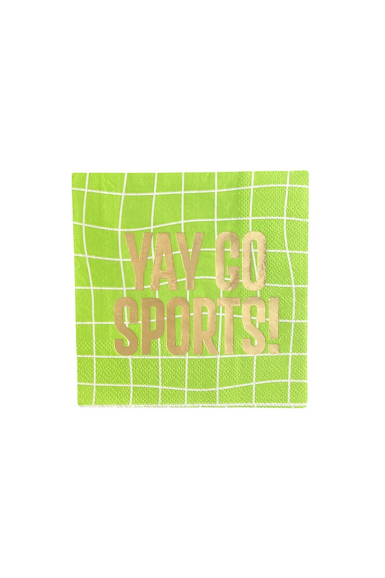 Sports Themed Cocktail Napkins, Main, color, Yay Go Sports