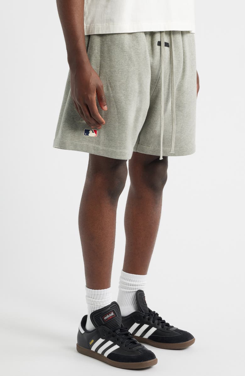 Fear of God Essentials Dodgers Drawstring Sweat Shorts, Alternate, color, Warm Heather