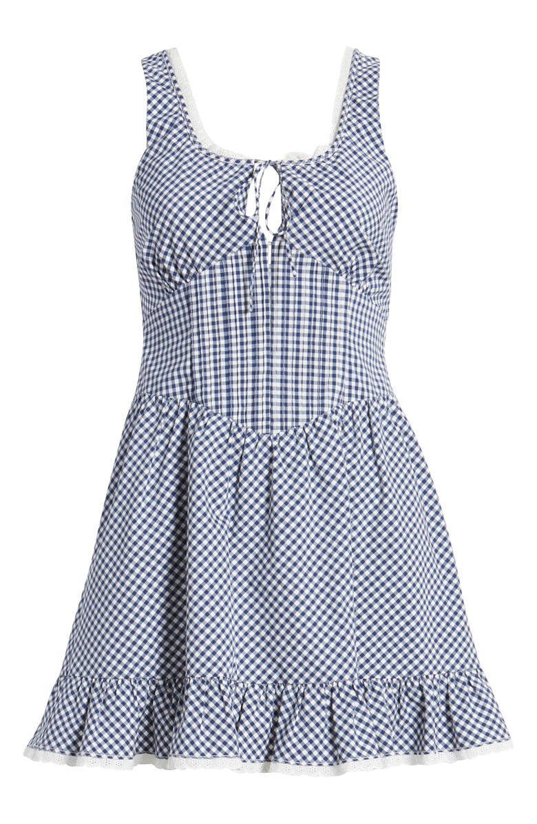 LoveShackFancy Ceronne Gingham Cotton Minidress, Alternate, color, 
