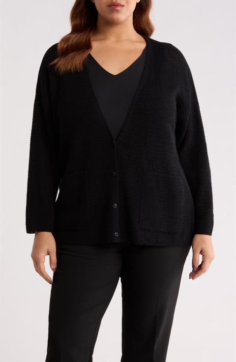 V-Neck Cardigan (Plus)