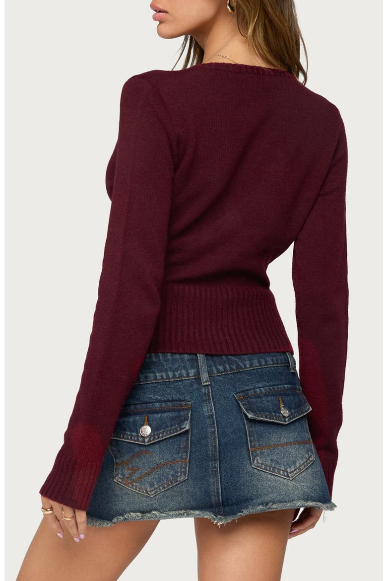 Dezi Long Sleeve Knit Top, Alternate, color, BURGUNDY