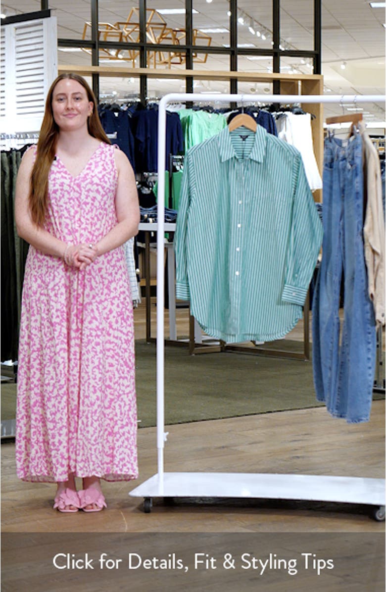 Elsa Stripe Cotton Button-Up Top, sales video thumbnail