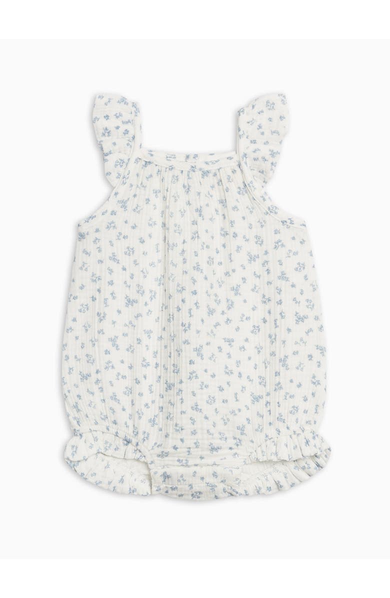 Colroed Organics Organic Muslin Tank Bubble Romper, Alternate, color, Rosebay Floral / Coconut + Sea