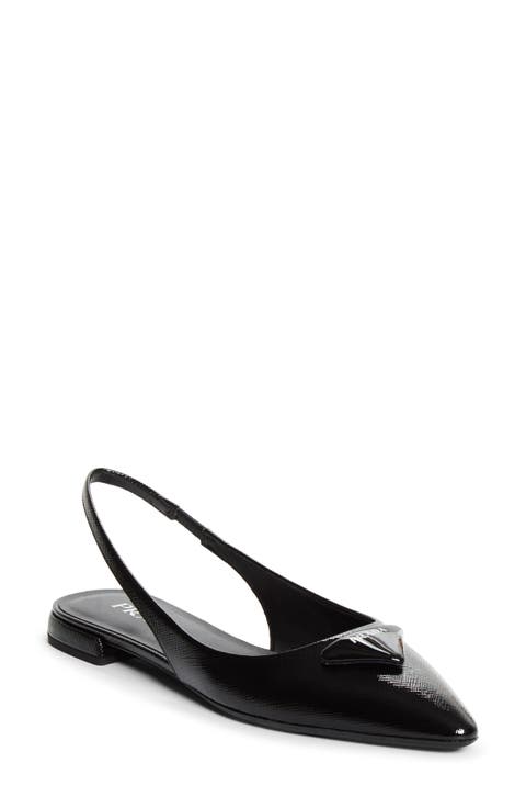 Puffy Logo Slingback Ballet Flat