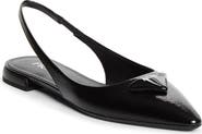 Prada Puffy Logo Slingback Ballet Flat
