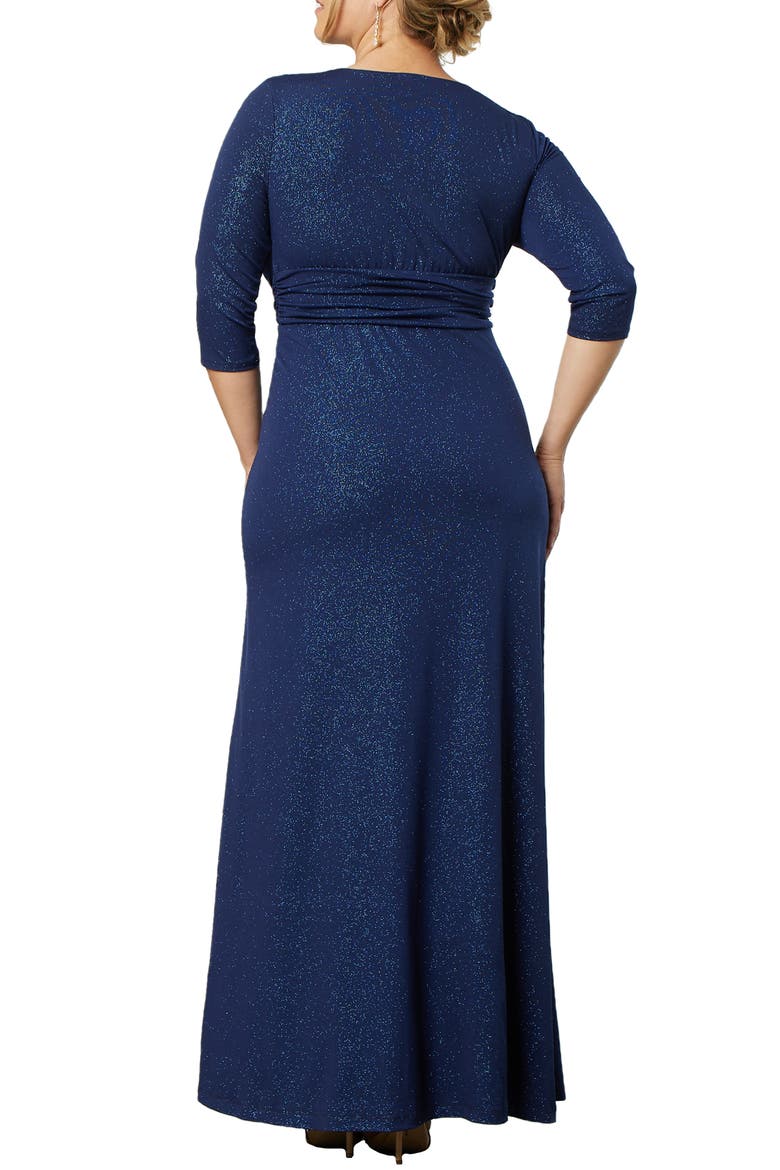 Romanced by Moonlight Glitter A-Line Jersey Gown, Alternate, color, EVENING STAR