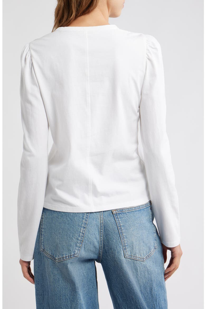 Easy Puff Sleeve Cotton Top, Alternate, color, WHITE