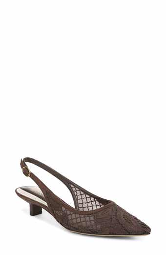 Pura Slingback Pointed Toe Kitten Heel Pump