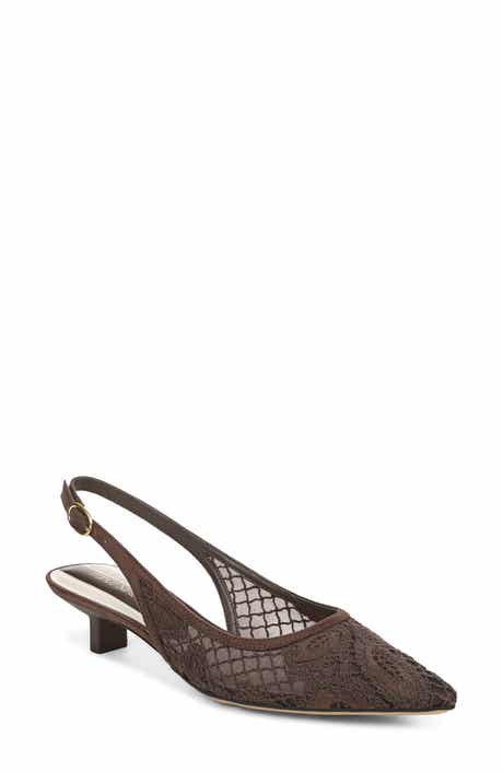 Pura Slingback Pointed Toe Kitten Heel Pump