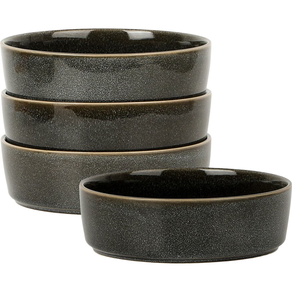 Stone Lain Eden Stoneware 4-piece Pasta Bowl Set In Gray