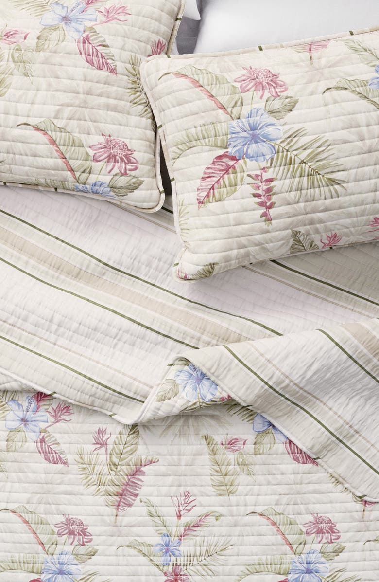 Woven & Weft Tropical Floral Cotton Quilt & Sham Set, Main, color, Tropical Floral