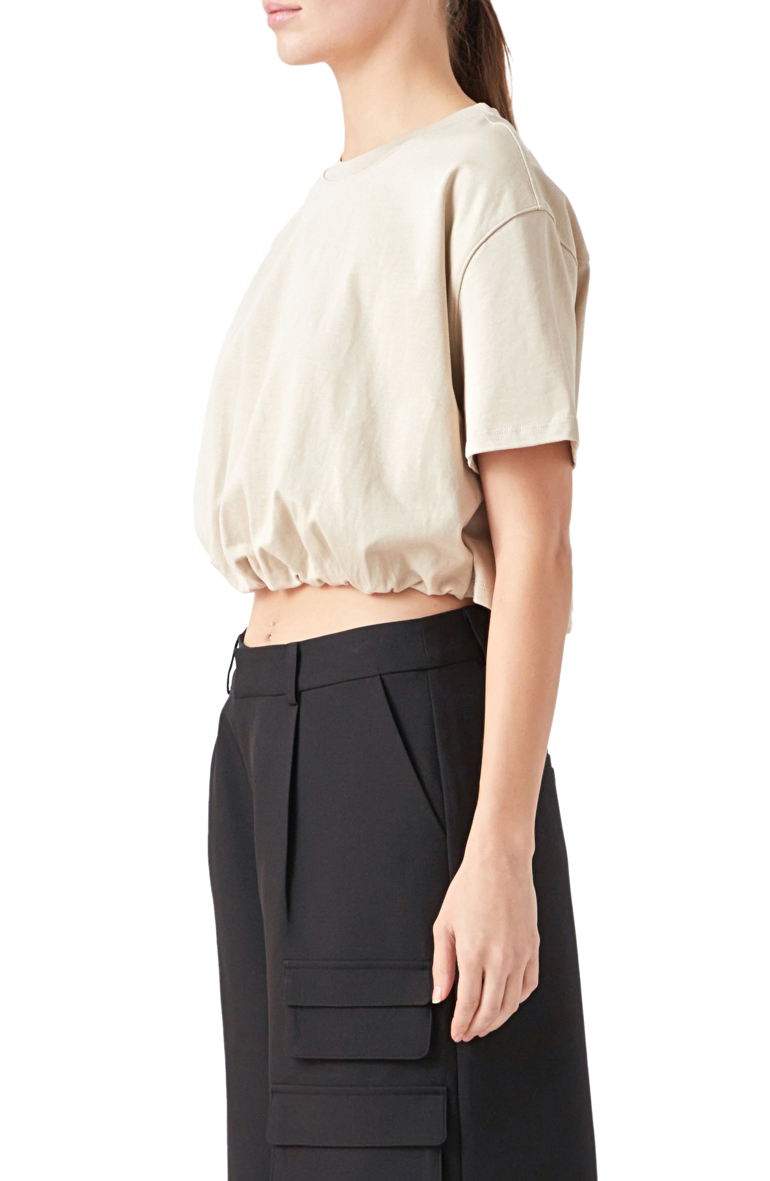 Grey Lab Bubble Hem Crop Top (Women) | Nordstromrack