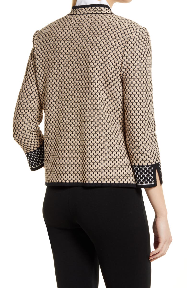 Ming Wang Contrast Pocket Textured Knit Jacket, Alternate, color, 
