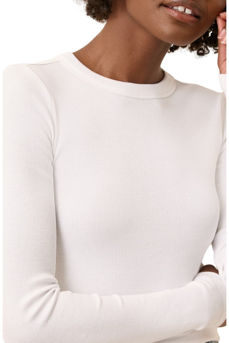 Perfect Rib Long Sleeve Tee, Alternate, color, White